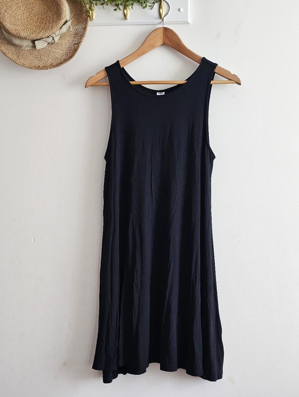 Old Navy Black Sleeveless Swing Dress Knit Tank Mini Dress Women’s M